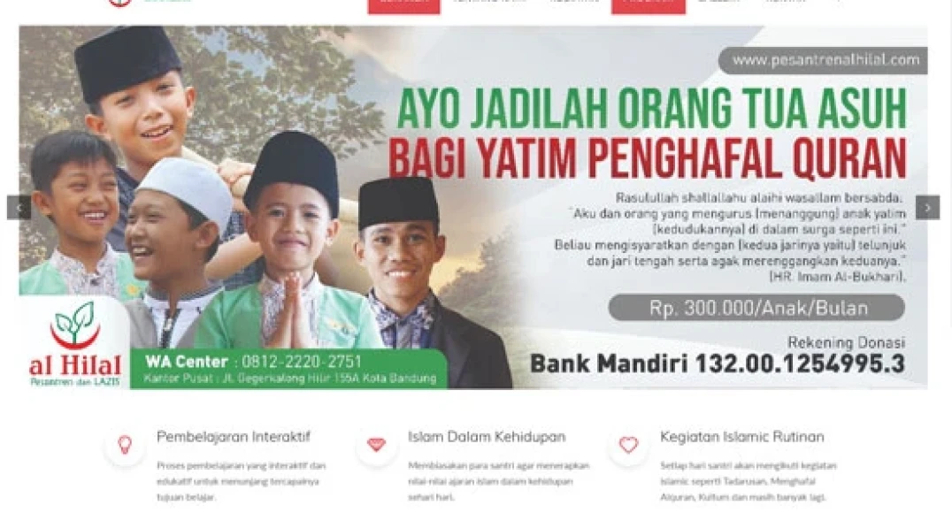 Website Pesantren Al-Hilal